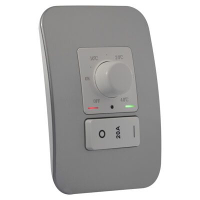 Veti 1 - Rotary Thermostat with Isolator Switch - White + Silver Complete