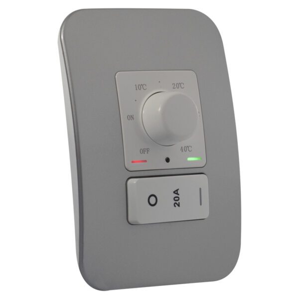 Veti 1 - Rotary Thermostat with Isolator Switch - White + Silver Complete