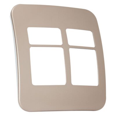 VETi 1 - Four Module Cover Plate White Trim (2 Single, 2 Double) - Champagne Modular