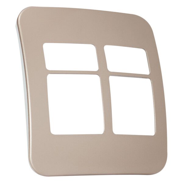 VETi 1 - Four Module Cover Plate White Trim (2 Single, 2 Double) - Champagne Modular