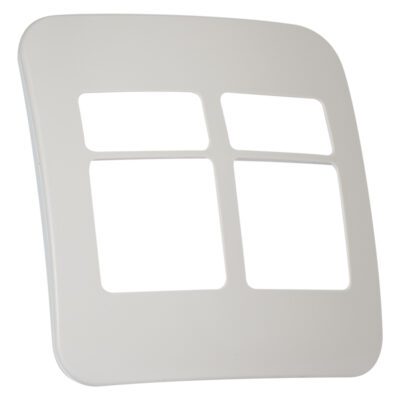 VETi 1 - Four Module Cover Plate White Trim (2 Single, 2 Double) - Cream Modular