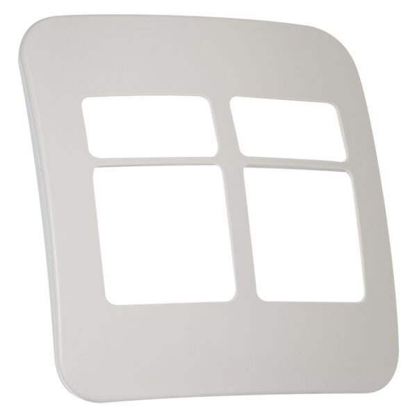 VETi 1 - Four Module Cover Plate White Trim (2 Single, 2 Double) - Cream Modular