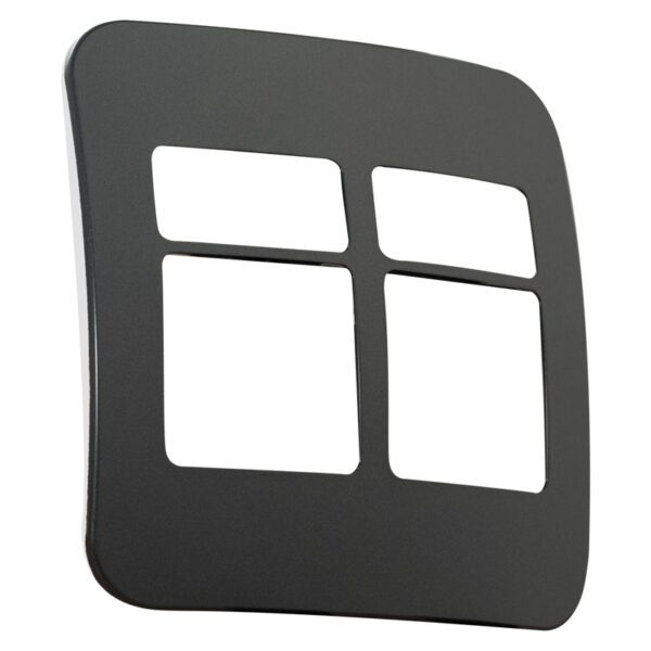 VETi 1 - Four Module Cover Plate White Trim (2 Single, 2 Double) - Gun Metal Modular