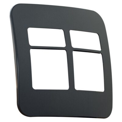 VETi 1 - Four Module Cover Plate Black Trim (2 Single, 2 Double) - Gun Metal Modular