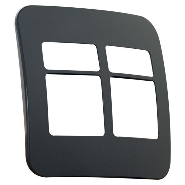 VETi 1 - Four Module Cover Plate Black Trim (2 Single, 2 Double) - Gun Metal Modular