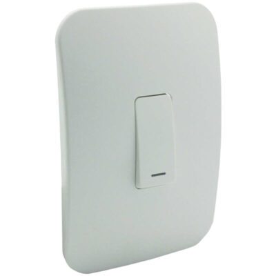 VETi 1 - Bell Press Light Switch - White Complete