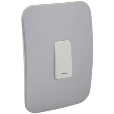 VETi 1 - One Lever One-Way White Switch - White + Silver Complete