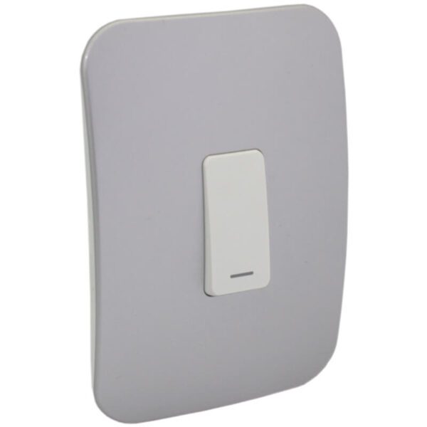 VETi 1 - One Lever One-Way White Switch - White + Silver Complete