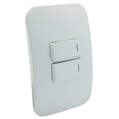 VETi 1 - Two Lever One-Way Light Switch - White Complete
