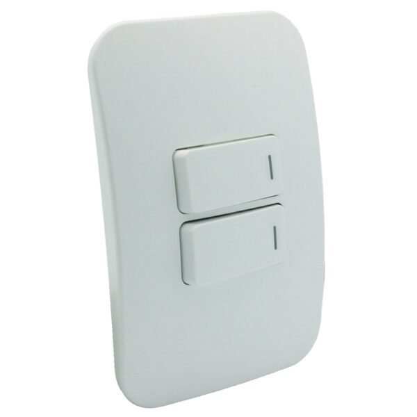 VETi 1 - Two Lever One-Way Light Switch - White Complete