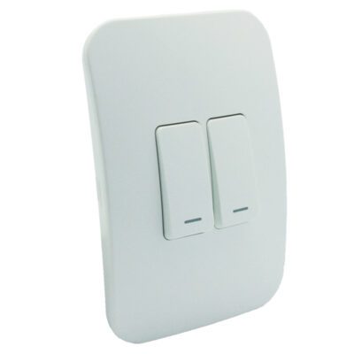 VETi 1 - Two Lever One-Way Light Switch - White Complete