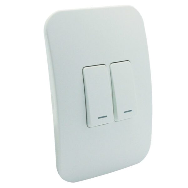VETi 1 - Two Lever One-Way Light Switch - White Complete