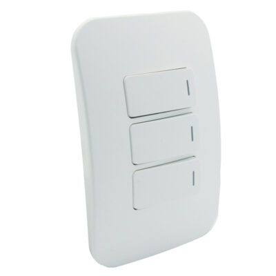 VETi 1 - Three Lever One-Way White Switch Horizontal - White Complete