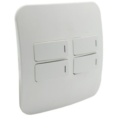 VETi 1 - Four Lever One Way Light Switch - White Complete