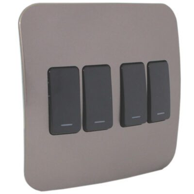 VETi 1 - Four Lever One-Way Switch - Black + Bronze Complete