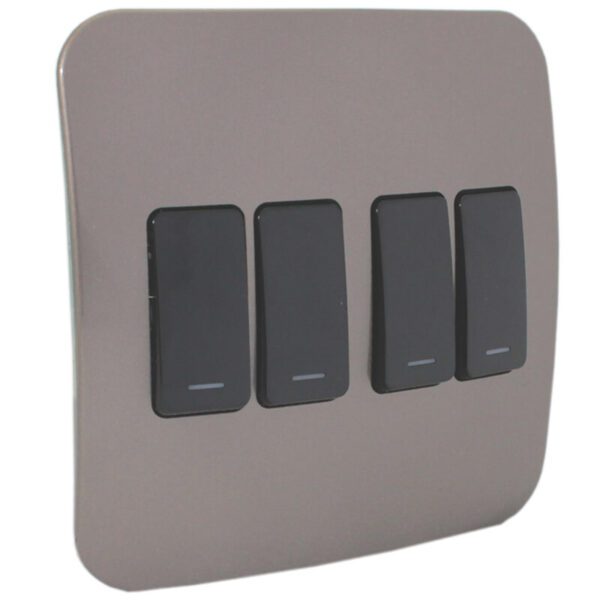 VETi 1 - Four Lever One-Way Switch - Black + Bronze Complete