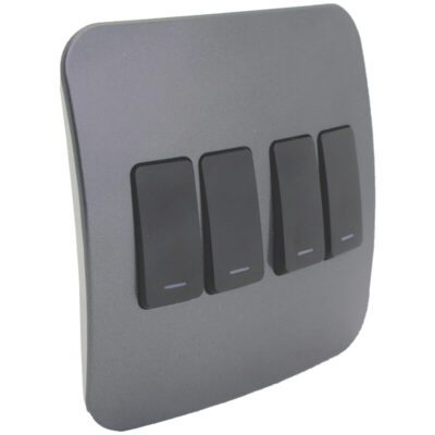 VETi 1 - Four Lever One-Way Switch - Black + Gun Metal Complete