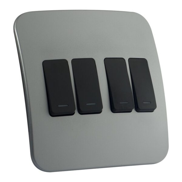 VETi 1 - Four Lever One-Way Switch - Black + Silver Complete