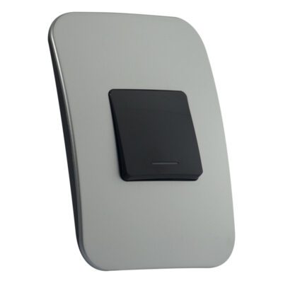 VETi 1 - One Lever One-Way Black Switch - Black + Silver Complete