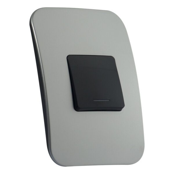 VETi 1 - One Lever One-Way Black Switch - Black + Silver Complete