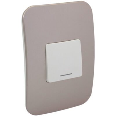 VETi 1 - One Lever One-Way White Switch - White + Champagne Complete