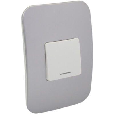 VETi 1 - One Lever One-Way White Switch - White + Silver Complete