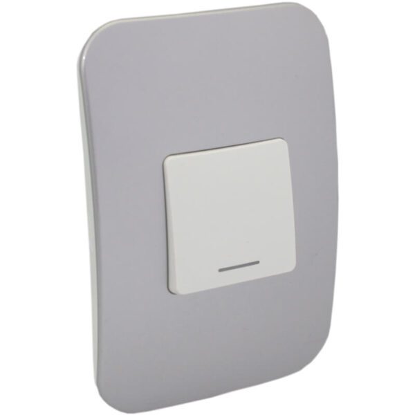 VETi 1 - One Lever One-Way White Switch - White + Silver Complete