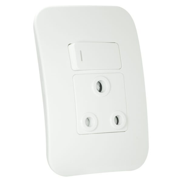 VETi 1 - Single Switched Wall Socket - White Complete