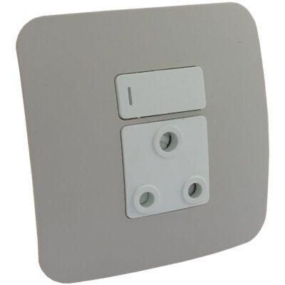 VETi 1 - Single Switched Wall Socket - White + Cream Complete