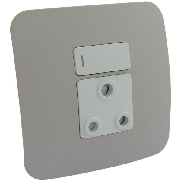 VETi 1 - Single Switched Wall Socket - White + Cream Complete