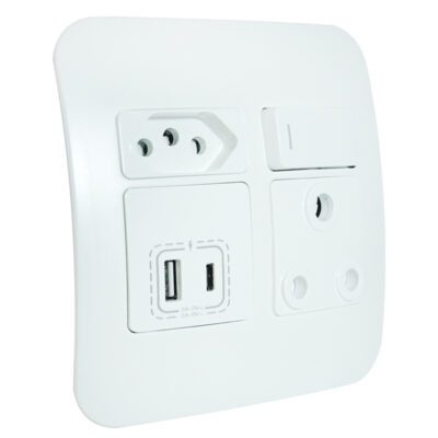 VETi 1 - USB-A & USB-C Wall Socket - White Complete