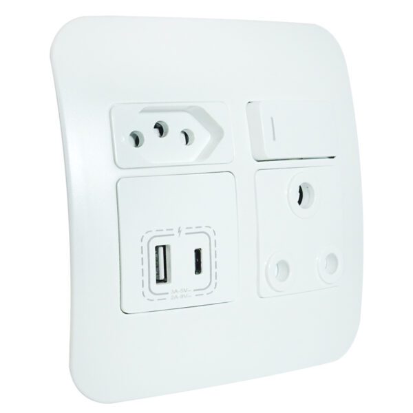 VETi 1 - USB-A & USB-C Wall Socket - White Complete
