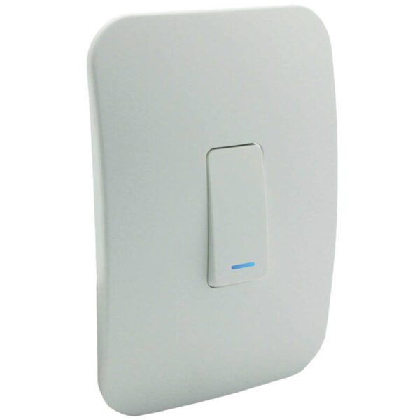 VETi 1 - One Lever One-Way White Switch with Locator - White Complete