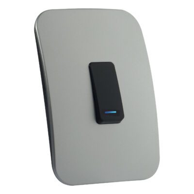 VETi 1 - One Lever One-Way Black Switch with Locator - Black + Silver Complete