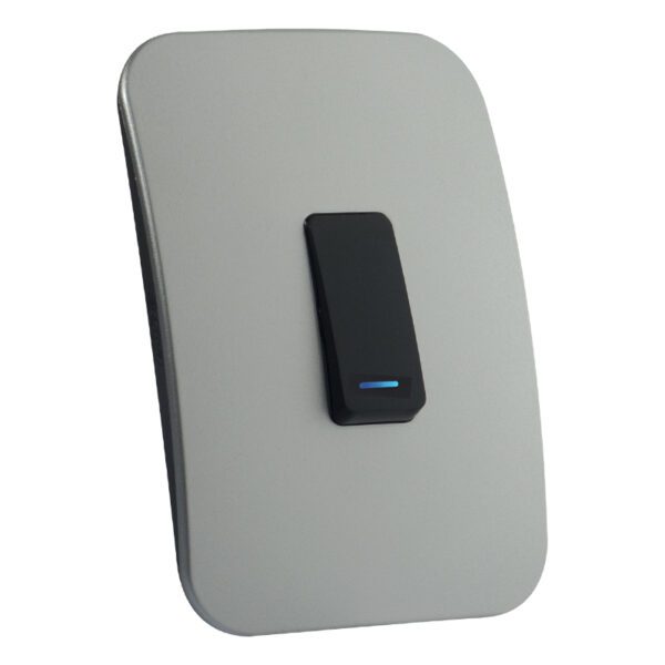 VETi 1 - One Lever One-Way Black Switch with Locator - Black + Silver Complete