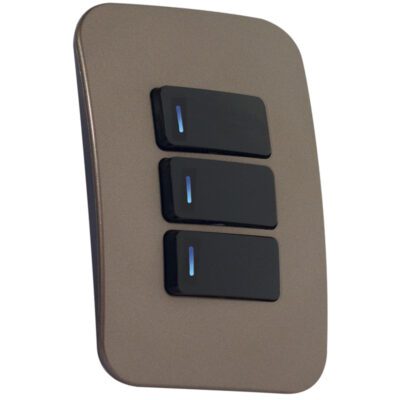 VETi 1 - Three Lever One-Way Black Switch Horizontal with Locator - Black + Bronze Complete