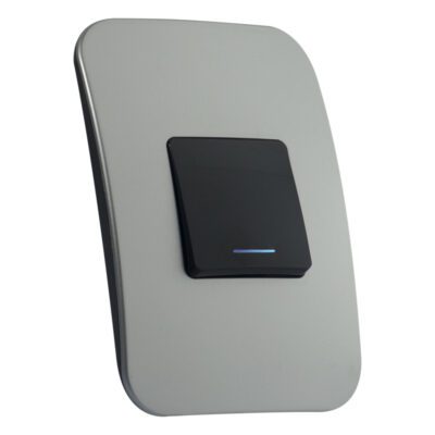 VETi 1 - One Lever One-Way Black Switch with Locator - Black + Silver Complete