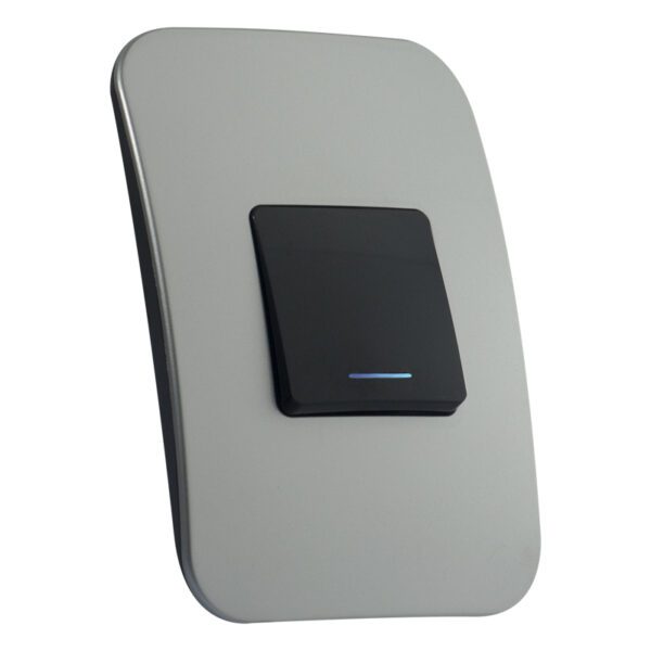 VETi 1 - One Lever One-Way Black Switch with Locator - Black + Silver Complete