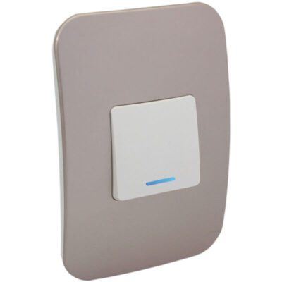 VETi 1 - One Lever One-Way White Switch with Locator - White + Champagne Complete