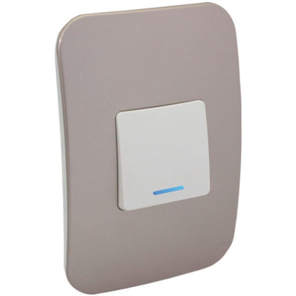 VETi 1 - One Lever One-Way White Switch with Locator - White + Champagne Complete