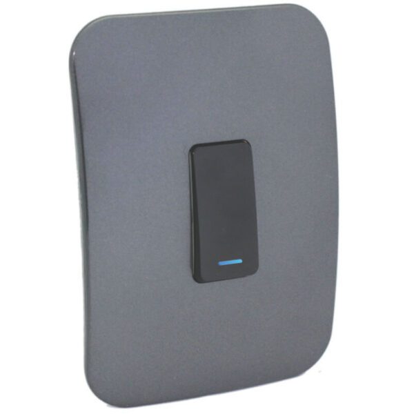 VETi 1 - One Lever Two-Way Black Switch with Locator - Black + Gun Metal Complete