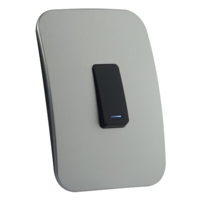 VETi 1 - One Lever Two-Way Black Switch with Locator - Black + Silver Complete