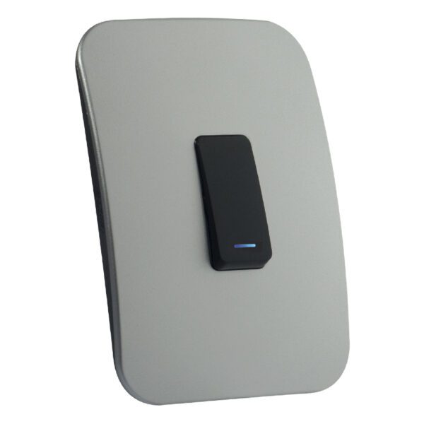 VETi 1 - One Lever Two-Way Black Switch with Locator - Black + Silver Complete