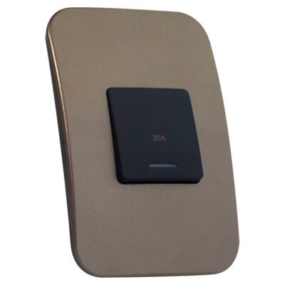 VETi 1 - 30A Double Pole Isolator with Indicator - Black + Bronze Complete
