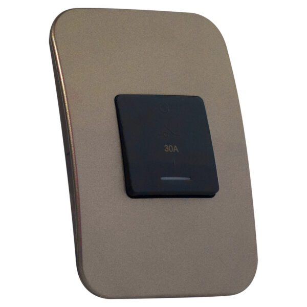 VETi 1 - 30A Double Pole Isolator with Indicator - Black + Bronze Complete