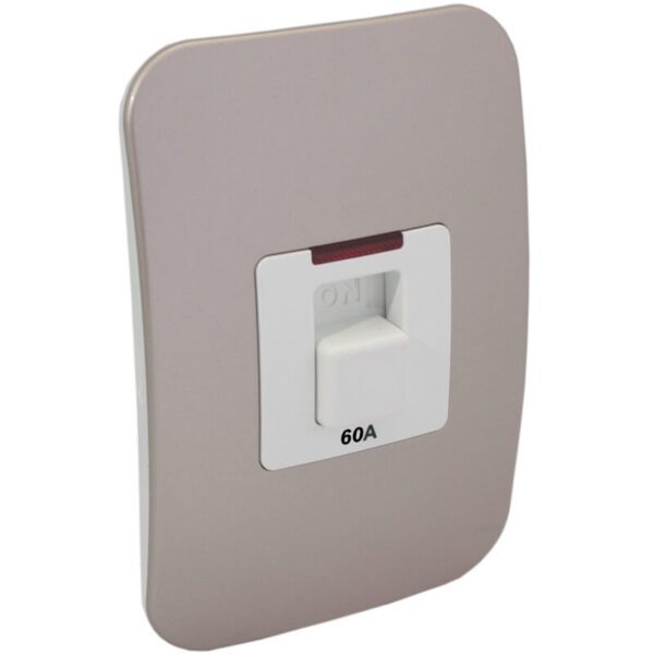 VETi 1 - 60A Triple Pole Isolator with Indicator - White + Champagne Complete