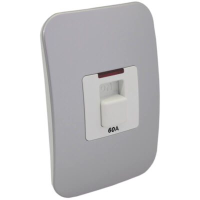 VETi 1 - 60A Triple Pole Isolator with Indicator - White + Silver Complete