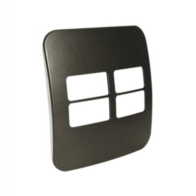 VETi 1 - Four Single Module Horizontal Cover Plate Black Trim - Bronze Modular