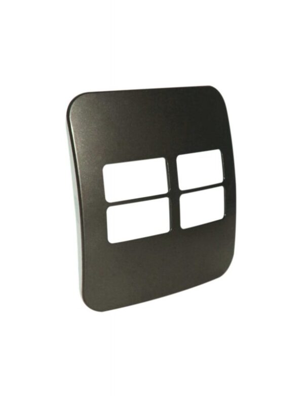 VETi 1 - Four Single Module Horizontal Cover Plate Black Trim - Bronze Modular