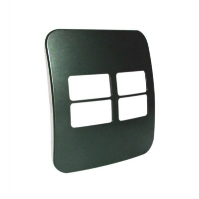 VETi 1 - Four Single Module Horizontal Cover Plate Black Trim - Gun Metal Modular